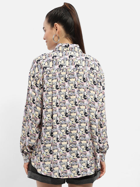 Madame Disney Mickey Mouse Print Mauve Shirt