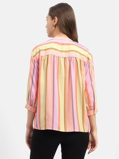 Madame Striped Orange Regular Top