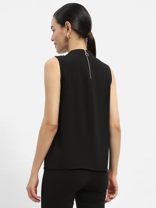 Madame Applique Adorned Black Shimmer Top