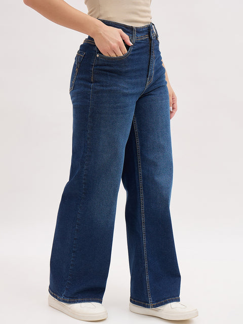 Madame Mid Blue Wide-Leg High-Rise Jeans