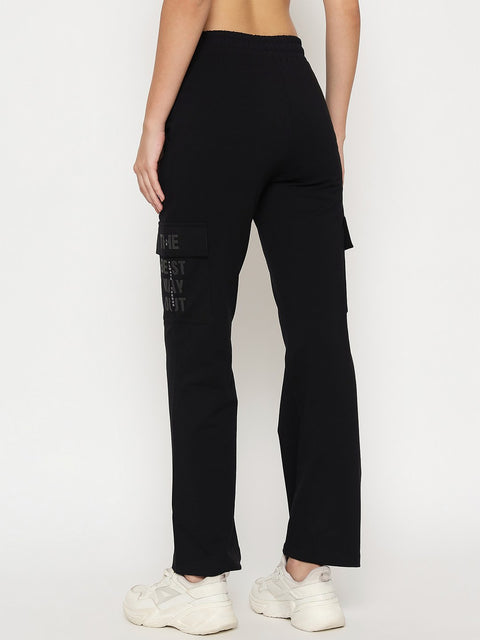 mSECRET Straight Black Cargo Track Bottoms