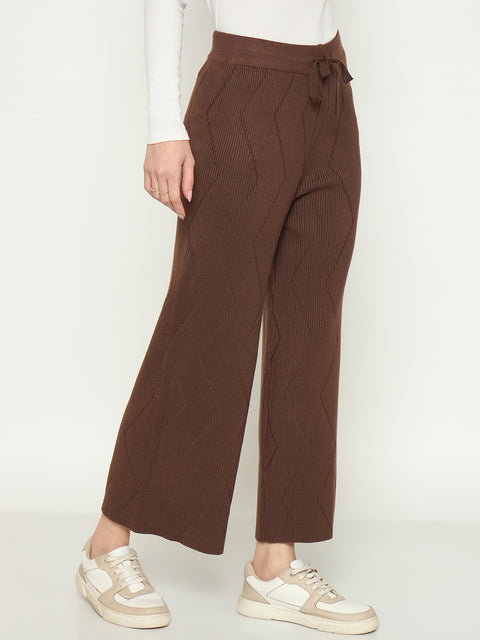 Madame Brown Straight Fit Wool Bottoms