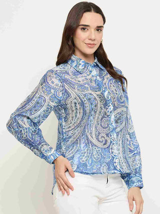 Madame Paisley Print Blue Shirt