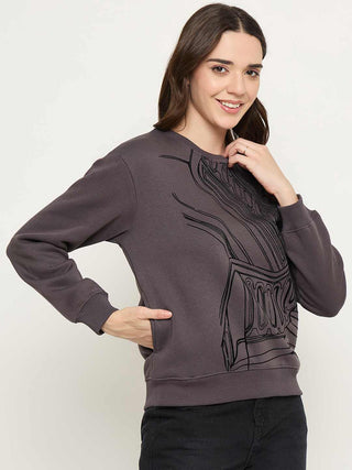 Madame Printed Grey Sweatshirt