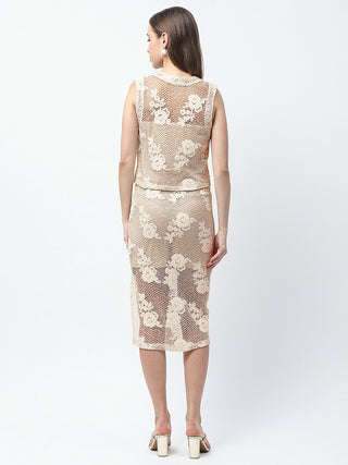 Madame Crop Top and Midi Skirt Stone Grey Co-ord Set