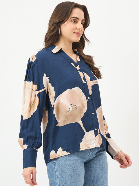 Madame Navy Rayon Shirt
