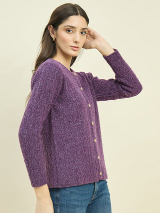 Madame Purple Cardigan with Buttons