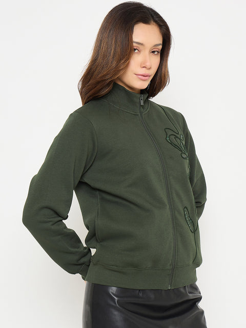 Madame Mock Neck Embellished Sweatshirt