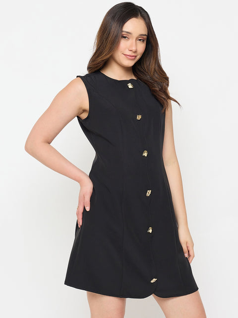 Madame Black Sleeveless Formal Dress