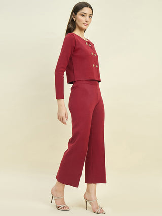 Madame Maroon Knit Co-ord Set