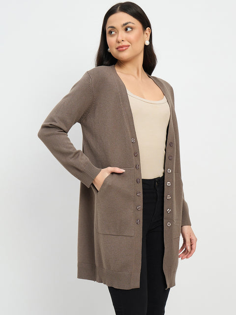 Madame Brown Knit Long Shrug