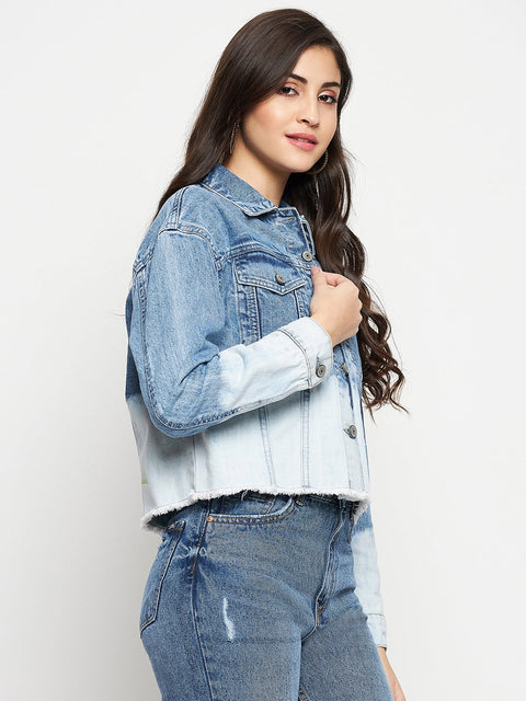 Madame Disney Print Double-Wash Denim Jacket