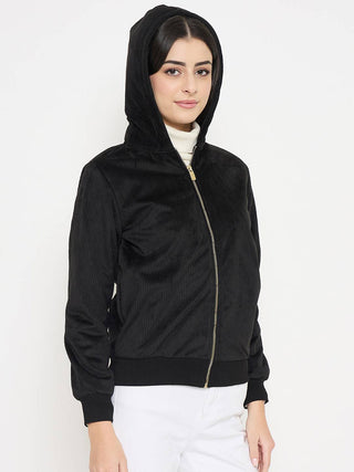 Madame  Black Hooded Sweatshirt