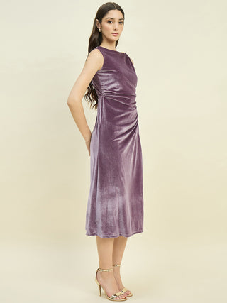 Madame Draped Purple Bodycon Dress