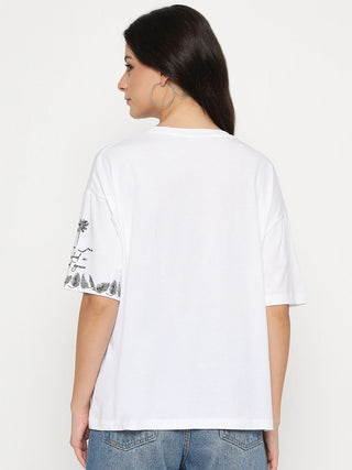 Madame Graphic Print Cotton White T-shirt
