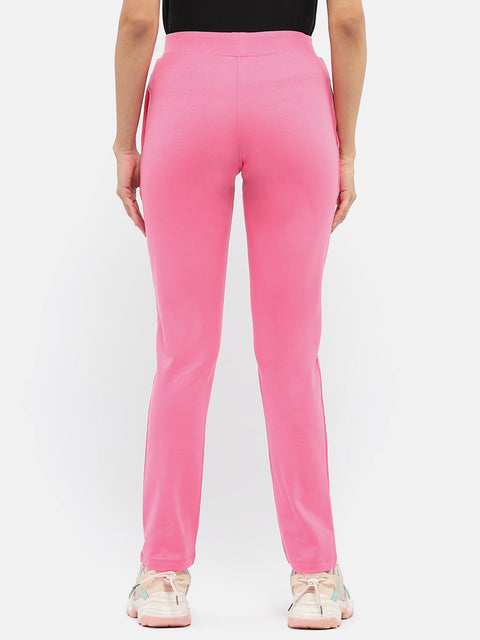 Madame Solid Hot Pink Track Pants
