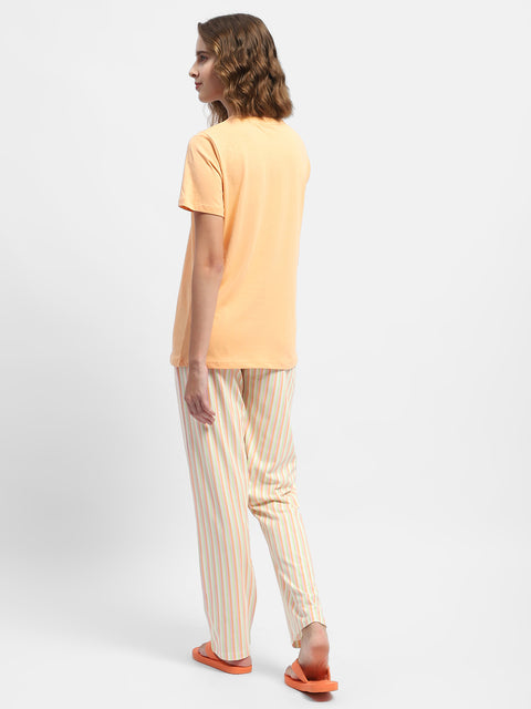 Msecret Striped Orange Two Piece Nightsuit