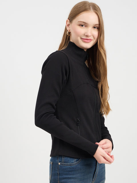 Madame Zipper Pocket Mock Neck Sweatshirt