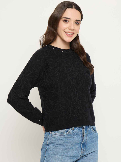 Madame Embellished Black Sweater