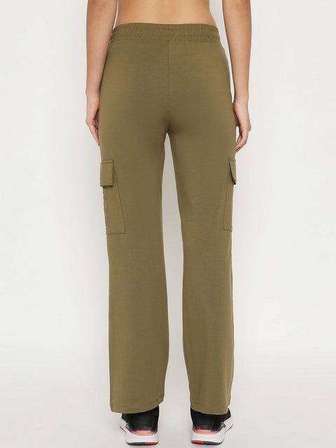 mSECRET Straight Olive Green Cargo Track Bottoms