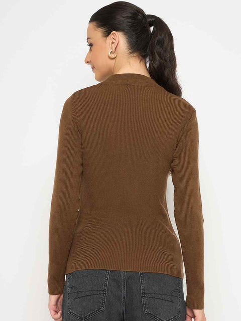 Madame Mock Neck Coffee Brown Skeeve