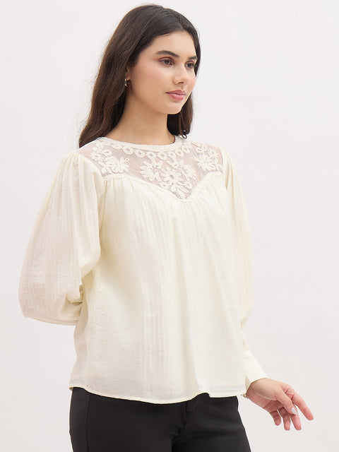 Madame Lace Detail Rayon Blend Top