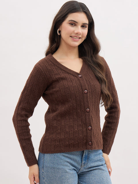 Madame Chocolate Rayon Blend Cardigan