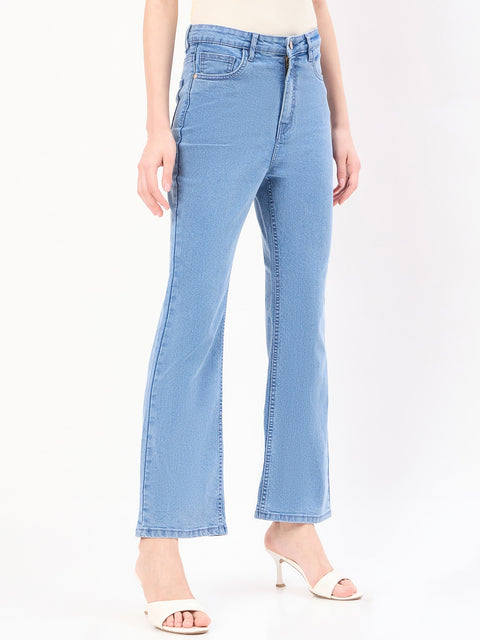 Madame Mid Blue Cotton Flared Fit Jeans