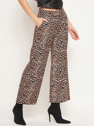 Madame Women Printed Brown Trouser