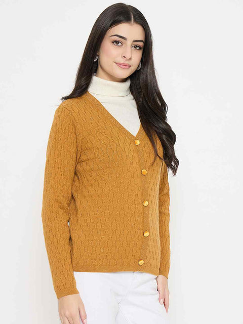 Madame Cable Knit Mustard Yellow Cardigan