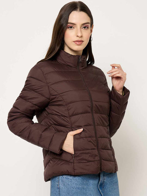Madame Quilted Brown Puffer Jacket