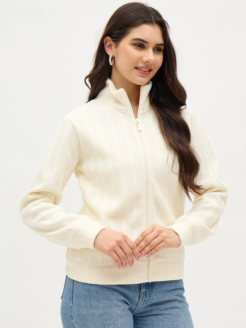 Madame Off White Mock Neck Sweatshirt