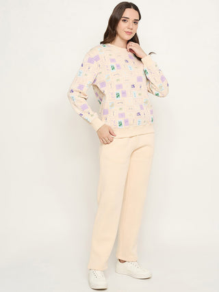 mSECRET Geometric Print Off White Nightsuit