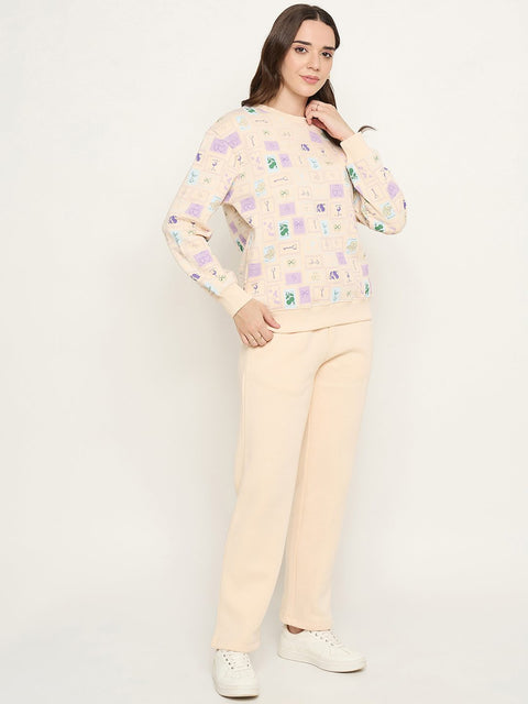 mSECRET Geometric Print Off White Nightsuit