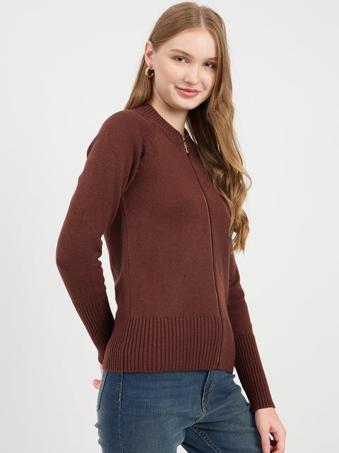 Madame Chocolate Brown Crew Neck Sweater