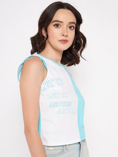 Madame Aqua Colourblock Cotton Top