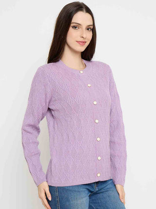 Madame Cable Knit Lilac Cardigan