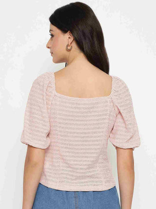 Madame Tie Detail Off Shoulder Hot Pink Top