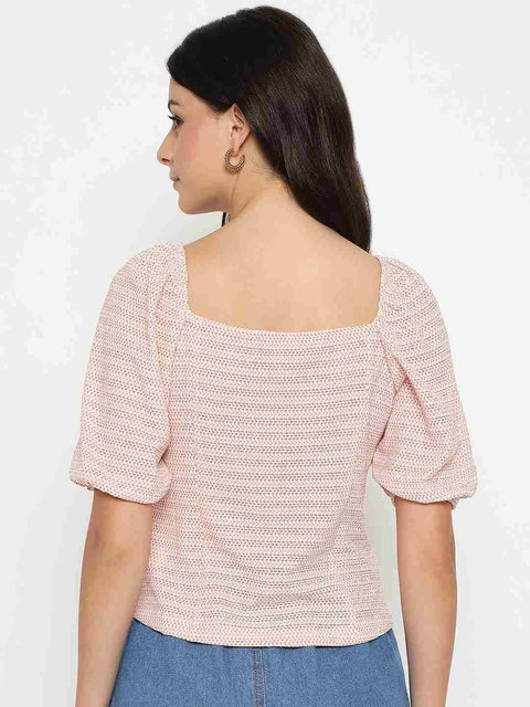 Madame Tie Detail Off Shoulder Hot Pink Top