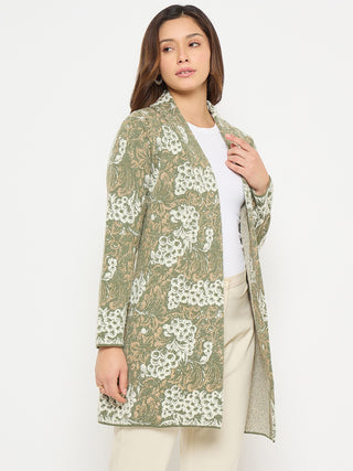 Madame Printed Green Shrug