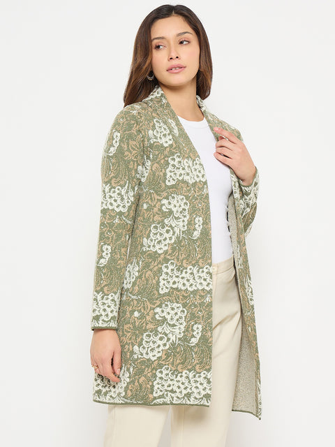 Madame Printed Green Shrug