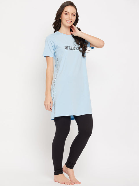 mSECRET Sky Cotton Typography 2 pc Nightsuit