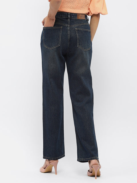 Madame Light Washed Black Mom Fit Jeans