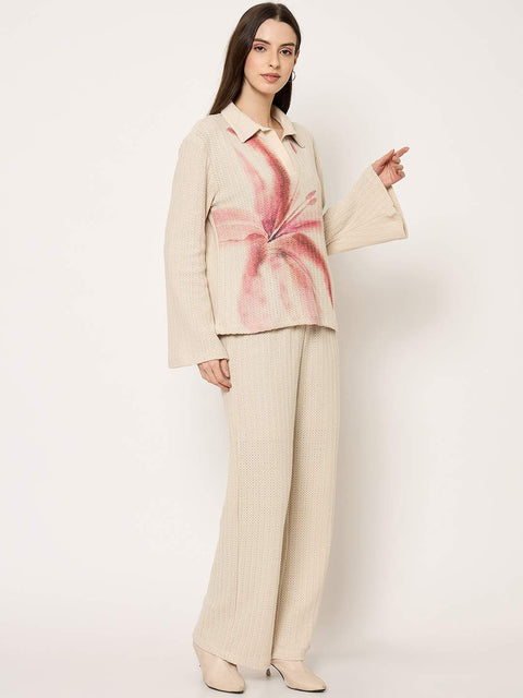 Madame Beige Floral Print Shirt