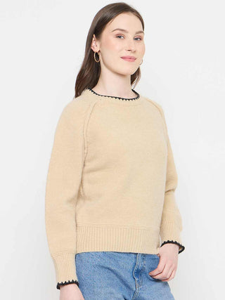 Madame Crew Neck Beige Sweater