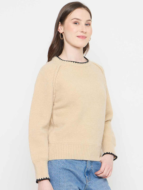 Madame Crew Neck Beige Sweater