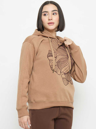 Madame Floral Print Beige Sweatshirt