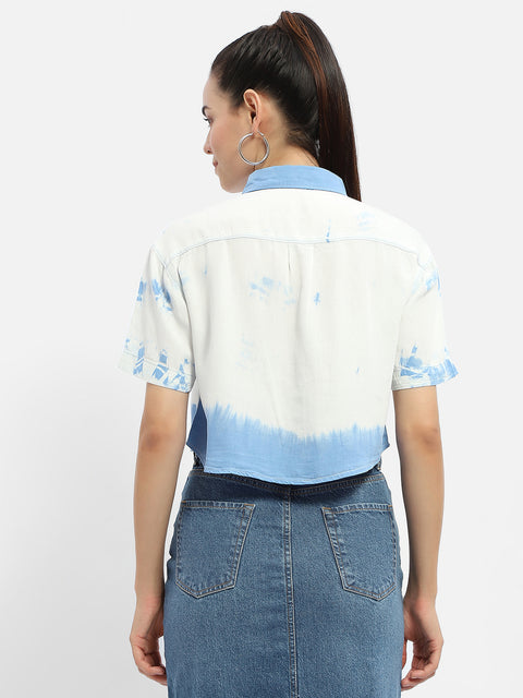 Madame Tie-Dye Blue Half Sleeve Shirt