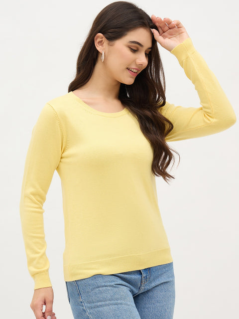 Madame Yellow Basic Pullover Sweater