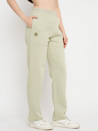 Madame Abstract Print Mint Green Tapered Track Bottoms